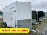Remorque Fermée 7x12 Elite Porte Rampe Blanc